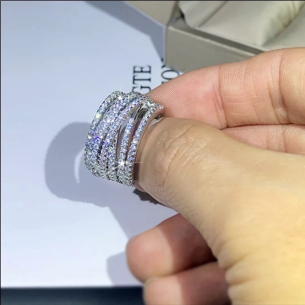New Wide 925 Sterling Silver Women Rings - Picture 5 of 5